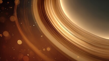 Blurred Planetary Rings Background with Golden Brown Hues and Patterns