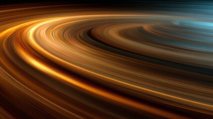 Blurred Planetary Rings Background with Golden Brown Hues and Patterns