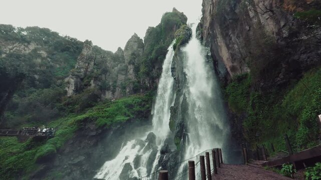 View of Cascada Brizas waterfall in Zacatl&aacute;n, Puebla
