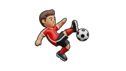Cartoon Soccer Player Kicking a Ball