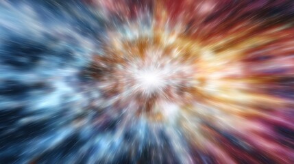Blurred Supernova Explosion with Bright White Center and Energy