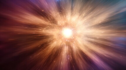 Blurred Supernova Explosion with Bright White Center and Energy