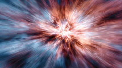 Blurred Supernova Explosion with Bright White Center and Energy