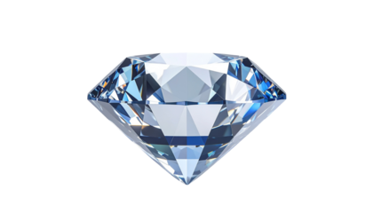 Brilliant faceted gemstone, light reflecting, against a black backdrop