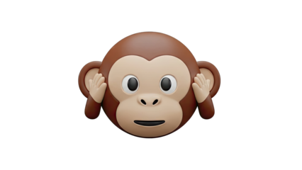 Monkey Emoji Covering Ears