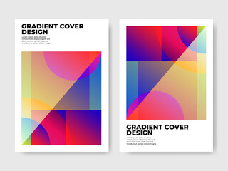 Vibrant Gradient Cover Design with Abstract Colorful Geometric Shapes and Translucent Layers