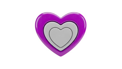 Concentric Purple and Gray Hearts