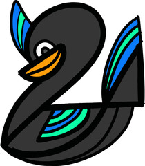 Smiling Bird With Geometric Shape