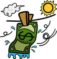 Political sarcasm image with Money Laundry theme