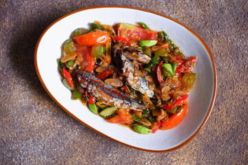 Stir fry saltfish with vegetables