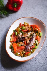 Stir fry saltfish with vegetables 