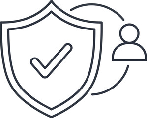 Security Shield with Check Mark and User Icon.