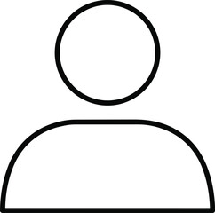 Simple Outline Icon of a Person Silhouette.