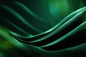 Close-up of undulating, textured green leaves with soft focus and bokeh details