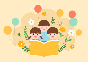 Vector illustrations of cute children.