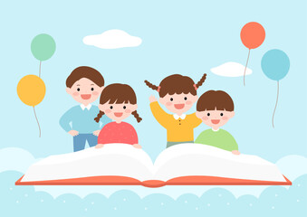 Vector illustrations of cute children.