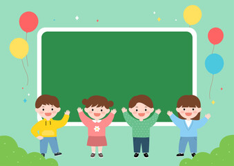 Vector illustrations of cute children.