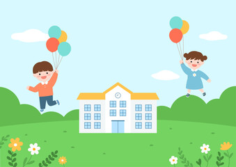 Vector illustrations of cute children.