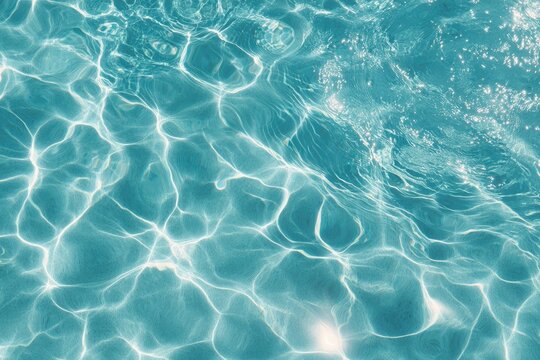 Close-up of water's surface, reflecting sunlight creating intricate patterns and texture