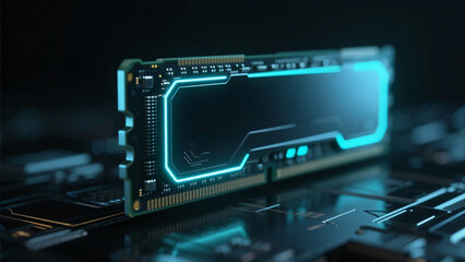 RAM Stick Memory Dropping Mid Air Dark Background