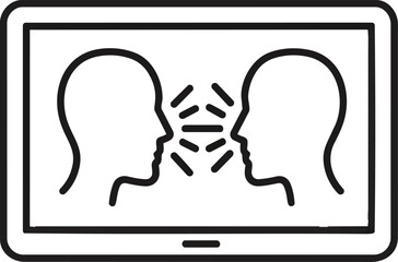 Two Heads Facing Each Other on Screen.