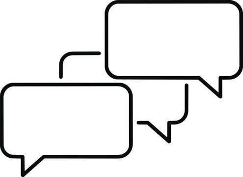 Two Speech Bubbles Icon Representing Communication.