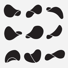 set of potato chip good for icon, symbol, element design, silhouette design, etc
