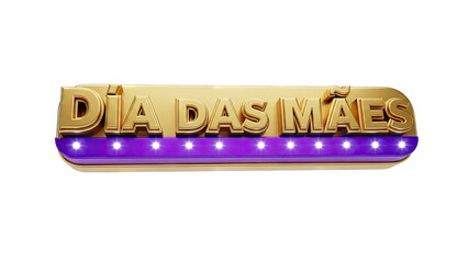 Dia das M?es Golden Sign with Purple Lights