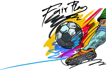 Football player with fairy play text design. © pichart99thai