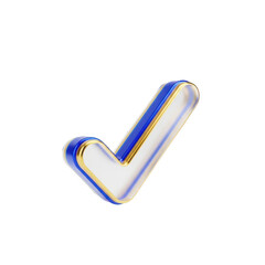 3d blue checkmark icon on transparent background