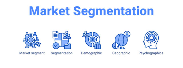 Market Segmentation web banner icon vector illustration concept for  with icon of Market segment, Segmentation. © Jefri