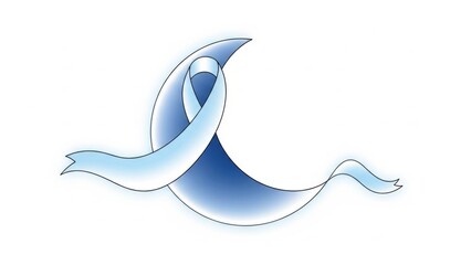 Stylized blue awareness ribbon illustration representing various important health and social