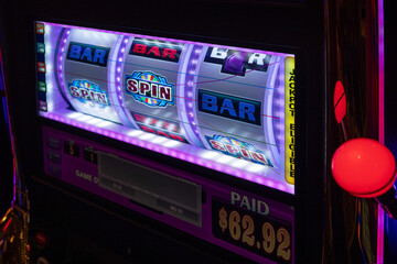 Casino gambling blackjack and slot machines waiting for gamblers and tourist to spend money