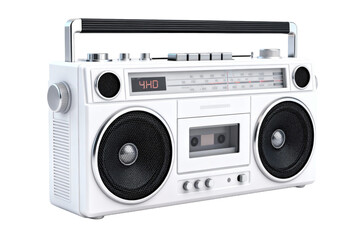 Fototapeta premium Vintage White Boombox with Cassette Tape Player