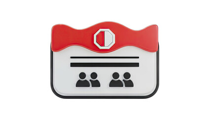 Icon of a document with people and a stop sign