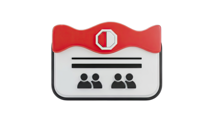 Icon of a document with people and a stop sign