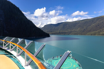 Cruise to Alaska and Norway, Tracy Arm fjord and glacier on the scenic passage with landscapes and views