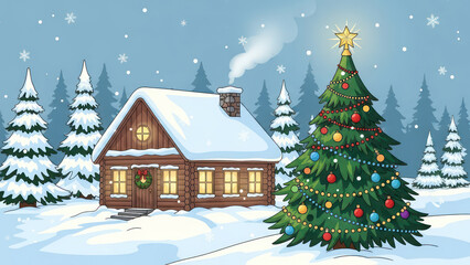 Naklejka premium Christmas Pattern with Santa Hat, Candy Cane, Holly, and Candle