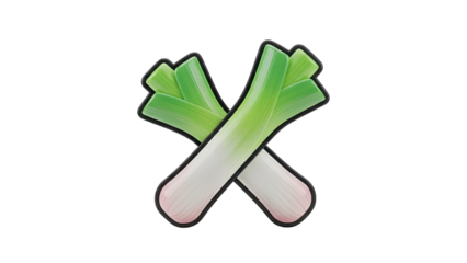 Crossed Leeks with Realistic Texture