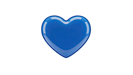Glossy Blue Heart Shape