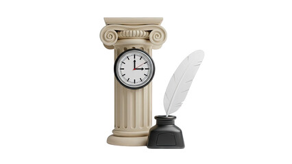 Column, Clock, and Quill in Inkwell