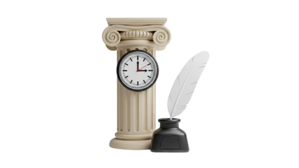 Column, Clock, and Quill in Inkwell