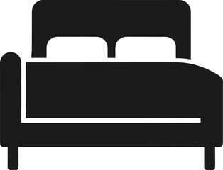 Modern Bed Icon Black Bedroom Furniture Vector