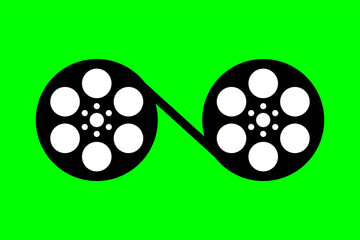 film roll pattern vector template on green screen background