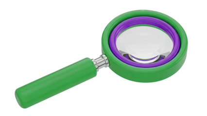 Green and Purple Magnifying Glass