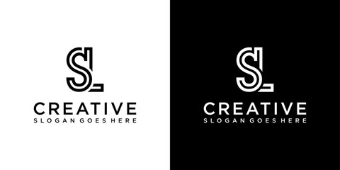 SL or LS initial letter logo design vector template