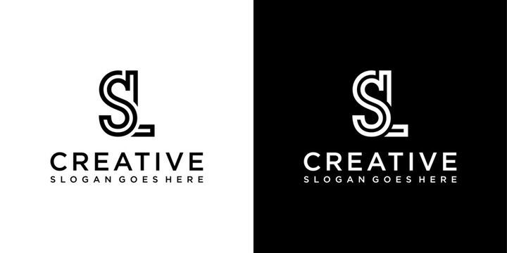 SL or LS initial letter logo design vector template