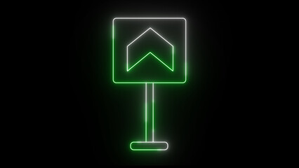 neon arrow on black background