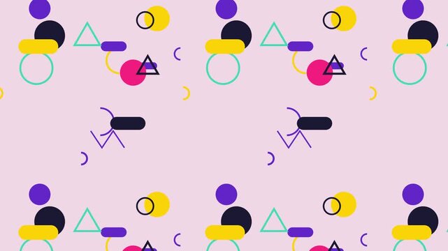 Modern abstract geometric shapes pattern seamless loop animation background design