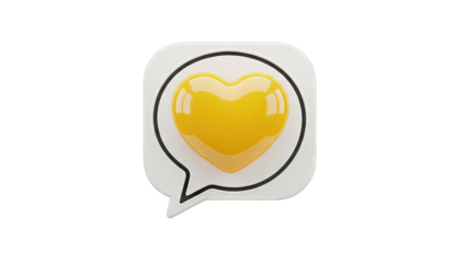 Yellow Heart in Speech Bubble Icon